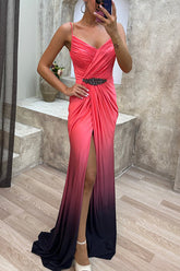 Yulissa – Maxi-Abendkleid im Meerjungfrauen-Stil mit Farbverlauf und Verzierung